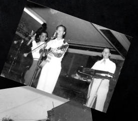 with Tony Coffman (bass)& Dwight Harris (steel) at Roxy Bar Detroit on Ricky's Bday 8-22-1954